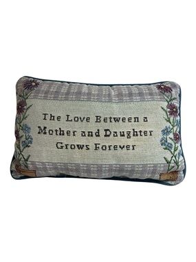 Vintage Mother & Daughter Tapestry Throw Pillow 12x9